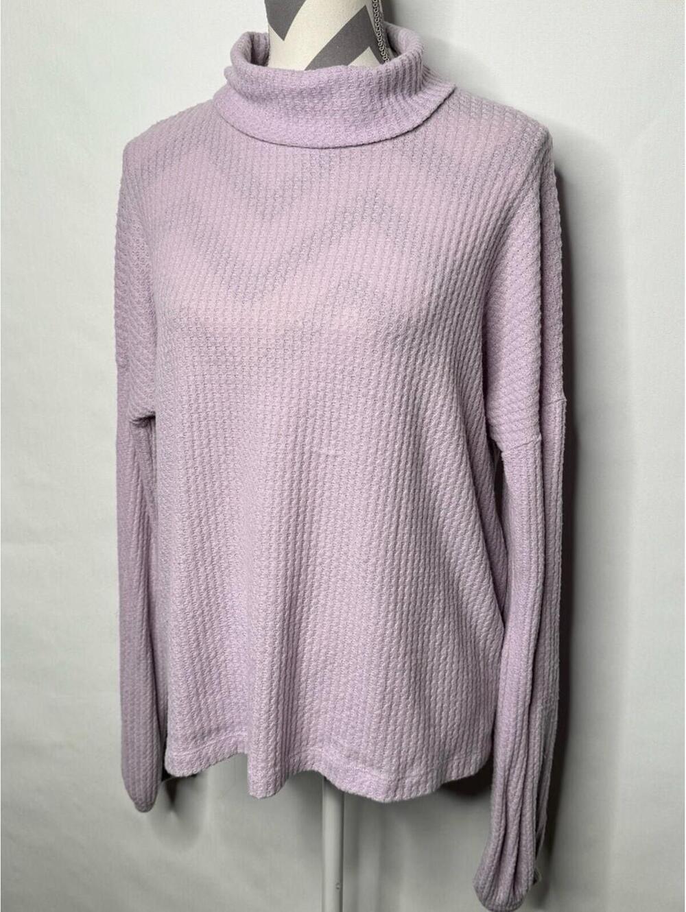 lavender turtle neck long sleeve shirt